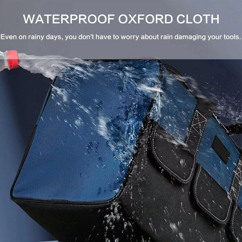 Mouth Heavy Duty Tool Bag with Reinforced Bottom Multi Compartment Storage Large Capacity Organizer for Construction Site Tools