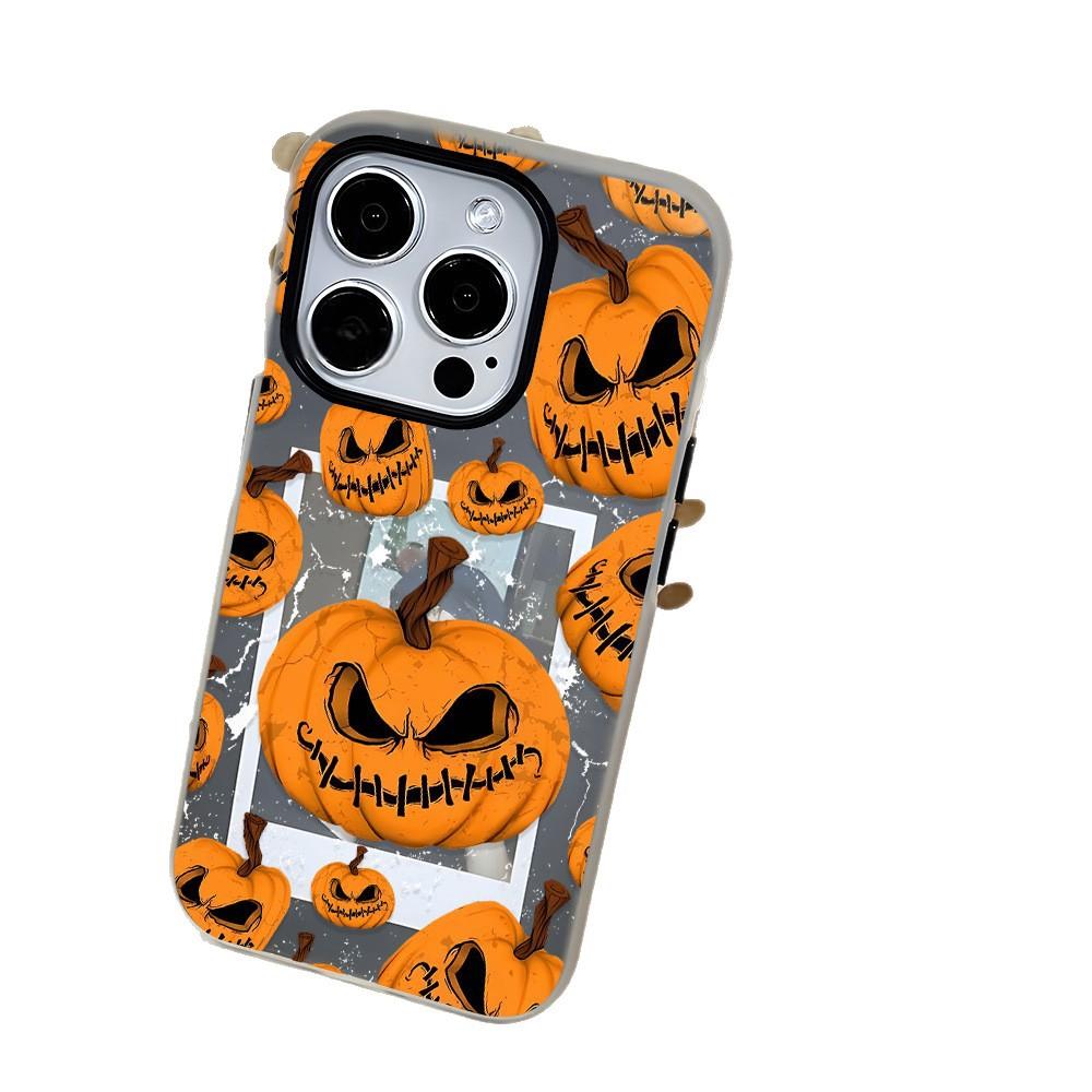 Halloween pumpkin is suitable for iPhone16ProMax mobile phone protective case Apple 17Pro large hole 15/14 simple 17