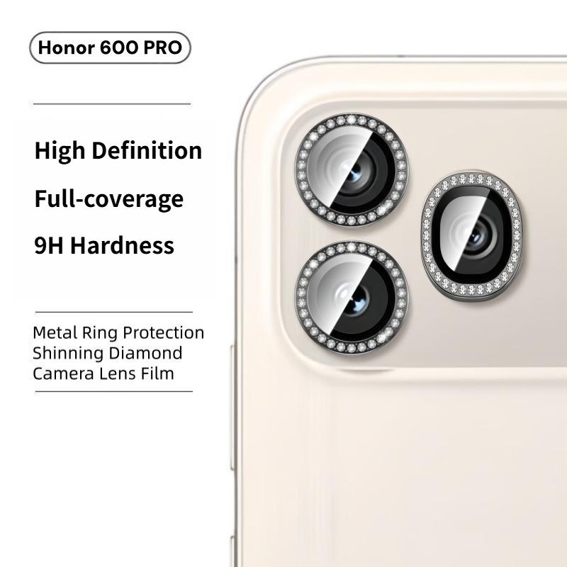 HD Eagle‑Eye Metal Alloy Ring Tempered Glass Camera Lens Protector For Honor 600 Pro 600 Lite Full‑Coverage Anti‑Scratch Cover