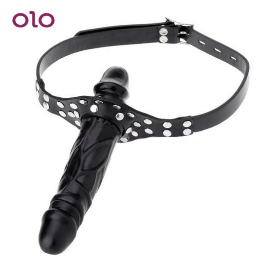 Funny Dildo Ended Anal Penis Dual Simulation Gag Masturbate Plug Women Adult Sex Tool