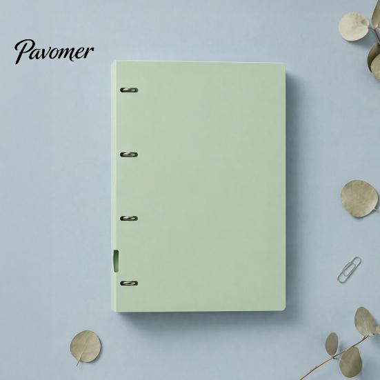 Notebook Production Folder 4-Hole Document Folder/A4 File Bag, Durable PP Portable Storage Compact Binder Folder, Macaron Colors Lightweight Organizer