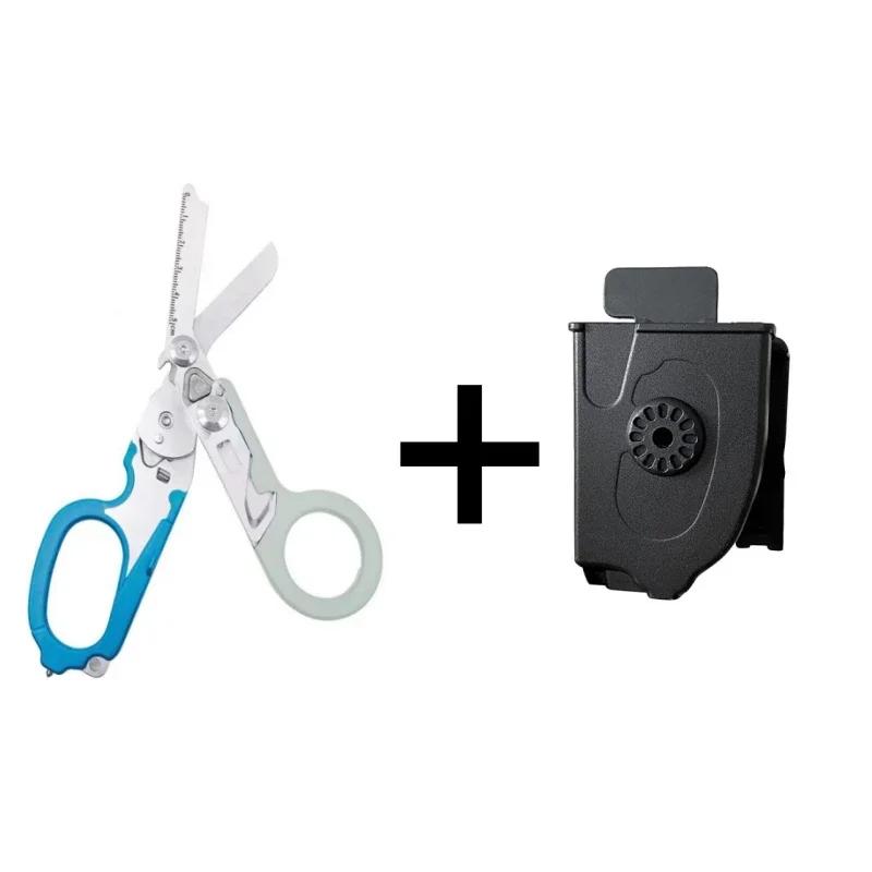 Multifunctional Folding Trauma Scissors Emergency Scissors with Cutter and Glass Breaker for Outdoor Camping Rescue Tools