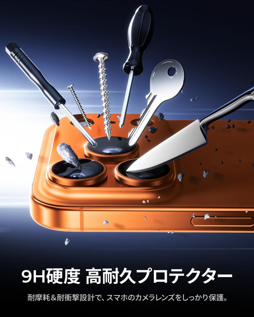 NIMASO Camera Film for iPhone 17 Pro Camera Aluminum Alloy Frame 9H Tempered Full Impact Design with Black Lens Cover for iPhone 17 Pro DSC25I1943