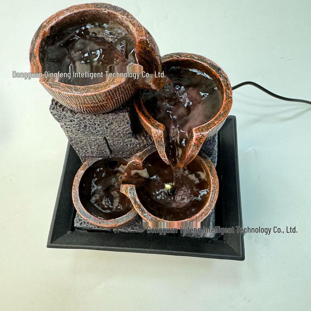 Desktop Small Fountain Water Ornament - Decorative Gift & Purification Handicraft