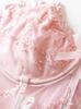 Pink Mesh Embroidered Corset Lingerie: Sexy Bandeau with Fishbone Detailing