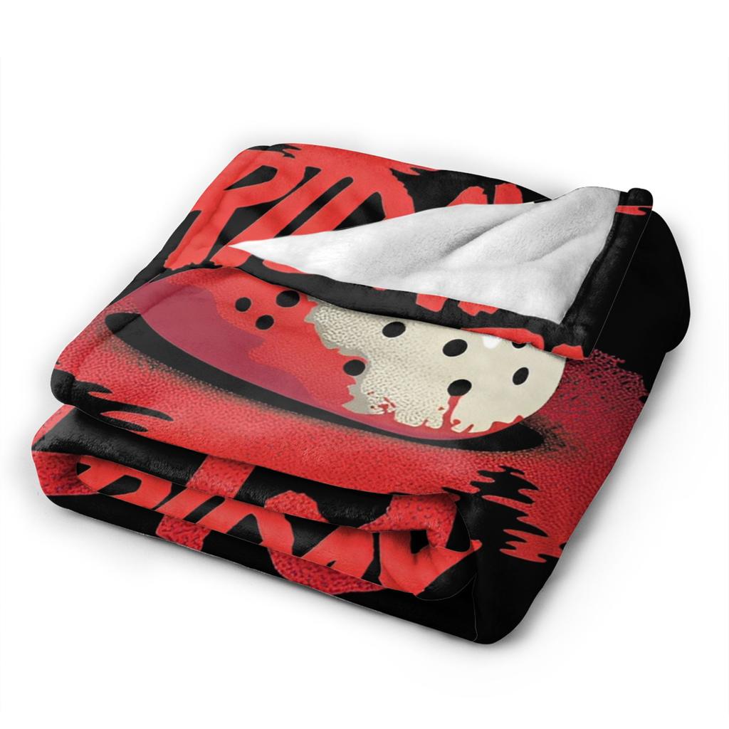 Friday Jason Voorhees 13th Flannel Throw Fashion Blanket Horror Scary Halloween Bedding Throws Knitted Fashion Blanket Travel Thin Breathabl