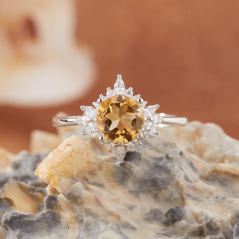 

Natural Color Treasure Ring Women S S925 Sterling Silver Inlaid Amethyst Topa Garnet New Source