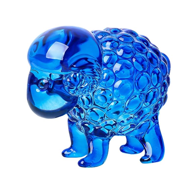 Playful Colorful Sheep Small Sculptures Glass Texture Delicate Decorative Ornament Suitable for Indoor and Outdoor Use