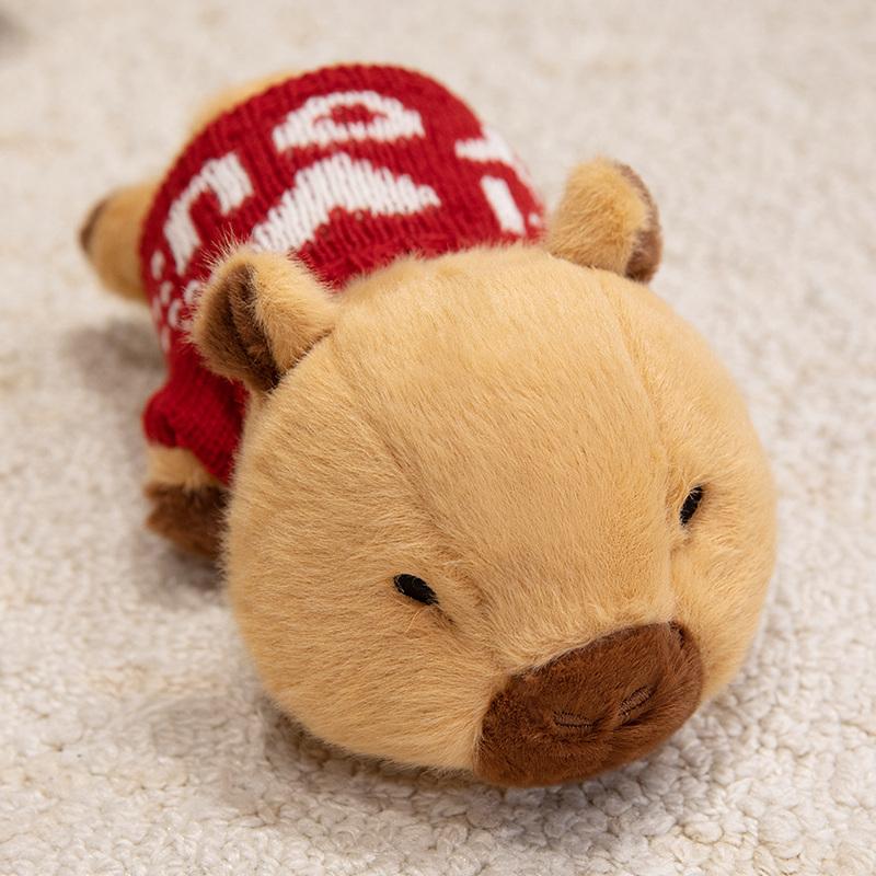 20/36cm Cartoon Dressing Capybara Plush Doll Pillow Lying Sweater Capybara Stuffed Animal Home Decoration Gift For Children