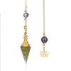 Seven-Color Crystal Resin Hexagonal Cone Pendulum Pendant 