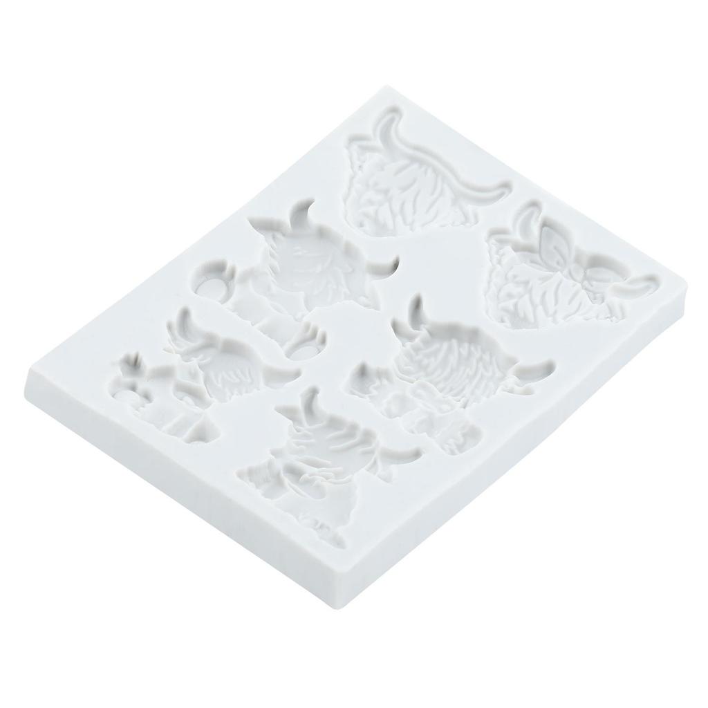 Cow Silicone Molds Scottish Highland Cattle Fondant Mold Cake Decorating Tools Cupcake Topper Candy Chocolate Gumpaste Mold