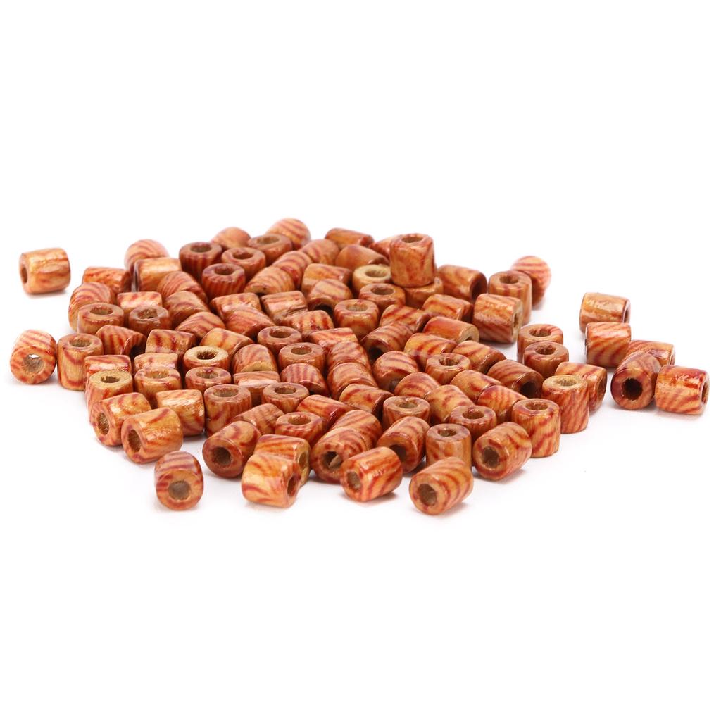 500pcs Painted Wood Beads 5x5mm Loose Barrel Beads for DIY Craft Making Bracelet Necklace