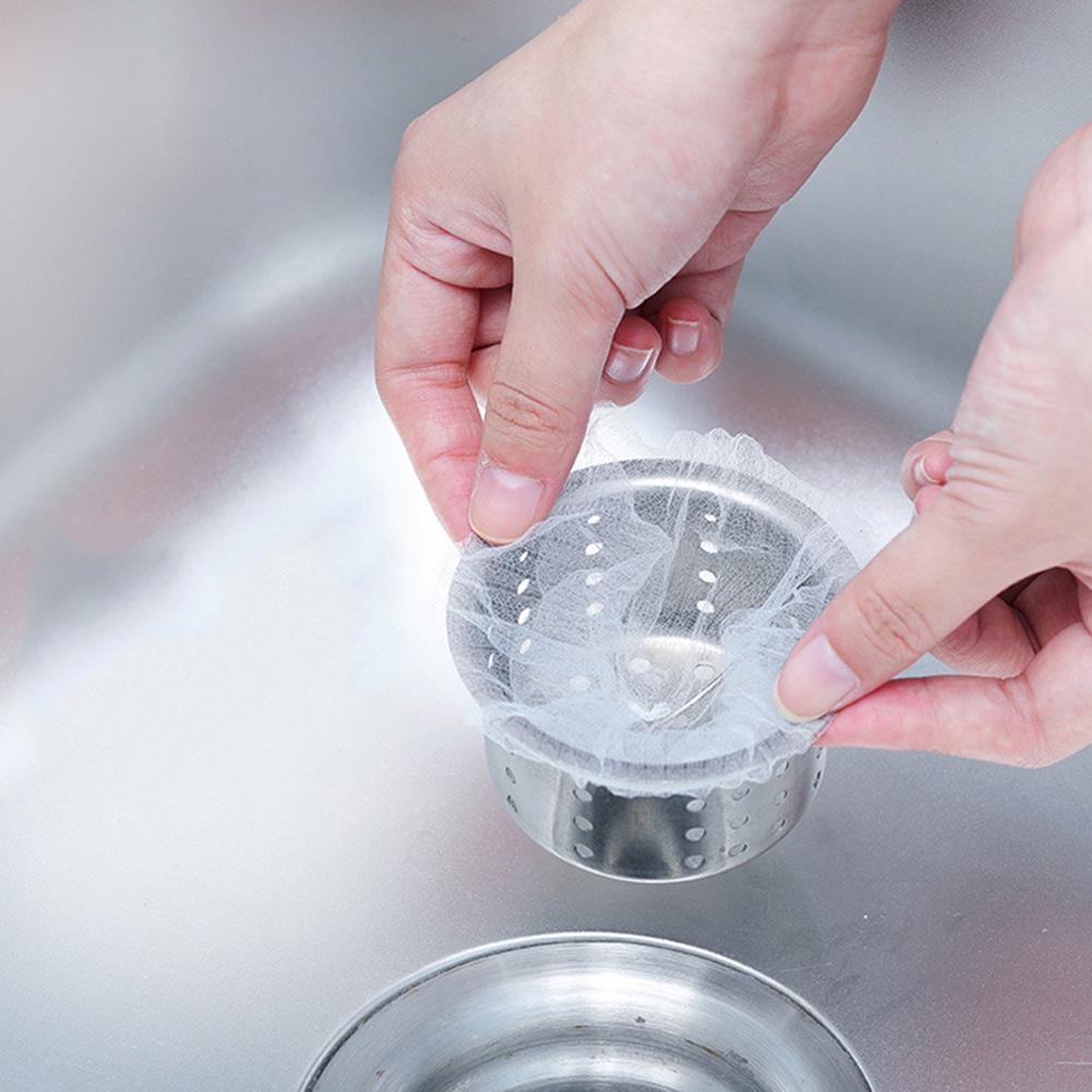 30/100Pcs Mesh Sink Strainer Bags Elastic Disposable Kitchen Sink Filter Net for Collecting Kitchen Food Waste Leftover Garbage