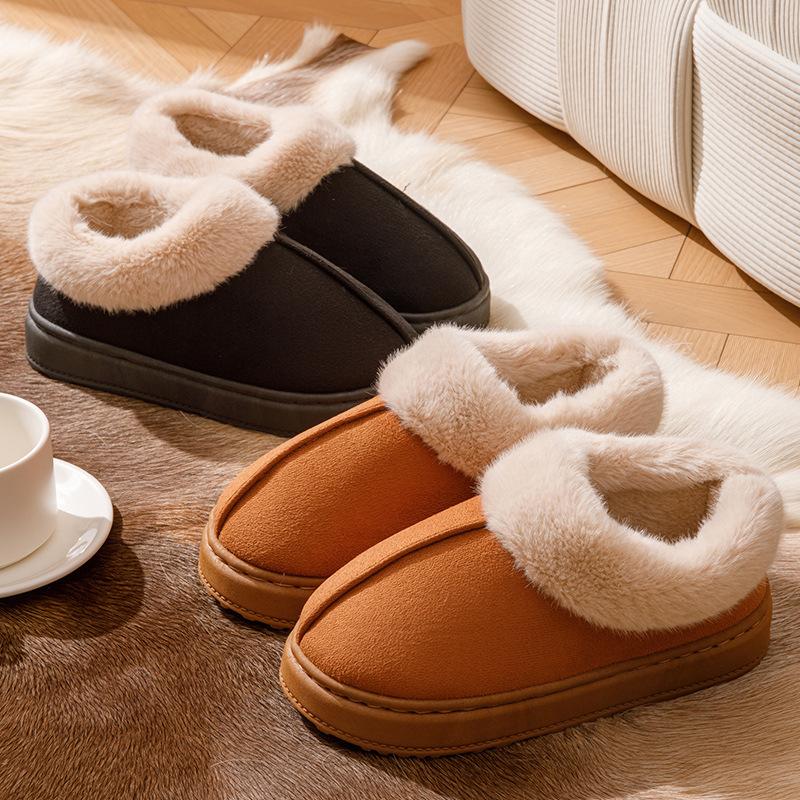 Bag and Wool Cotton Slippers Winter High-top Thick-soled Plush Snow Boots Integrated Thermal Cotton Slippers