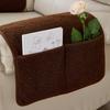 Lambswool Sofa Headrest & Armrest Cushion Set with Storage Pocket