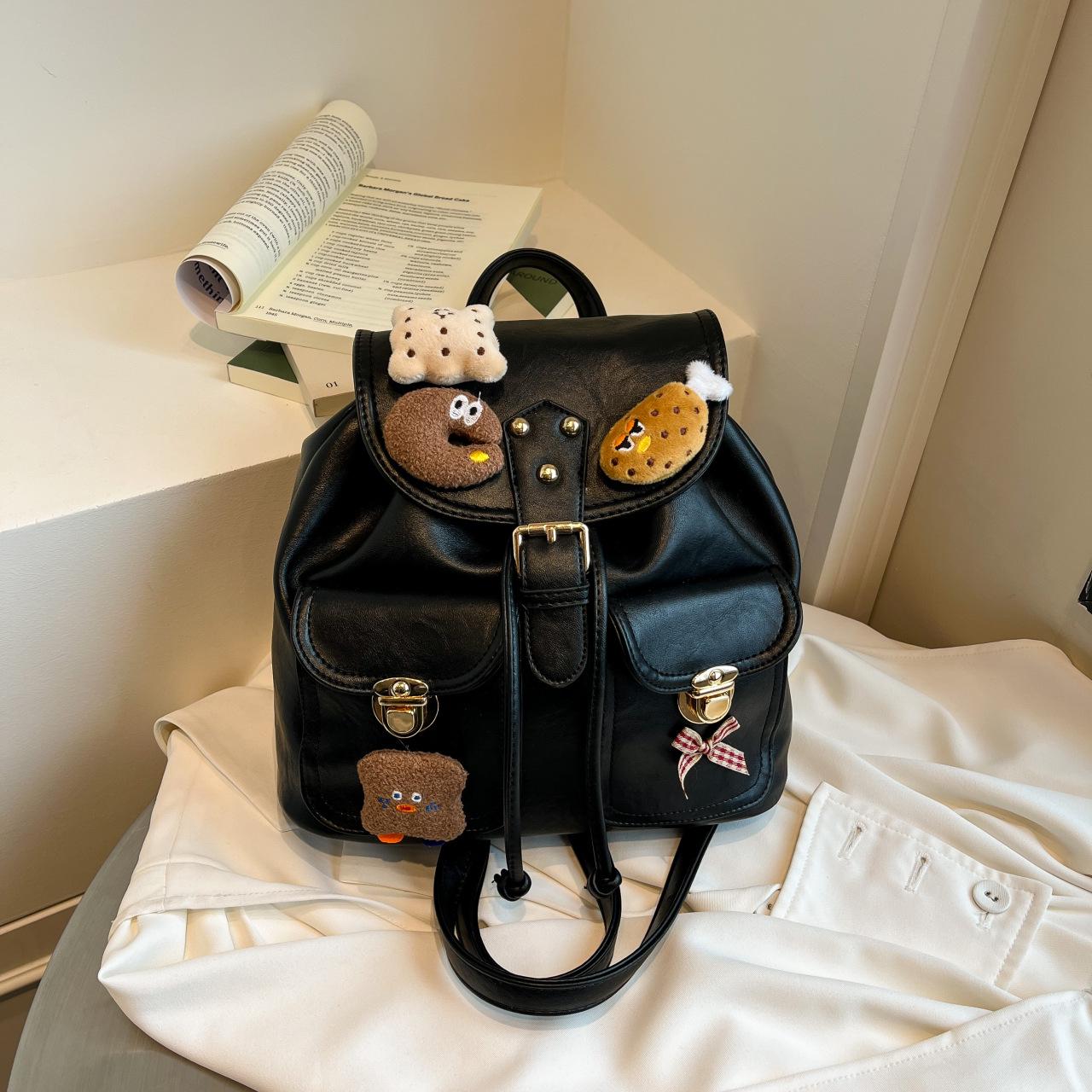 Cute Versatile Retro Leopard Print Backpack - Lightweight Women s Travel Commute Bag One Size чёрный 2484₽