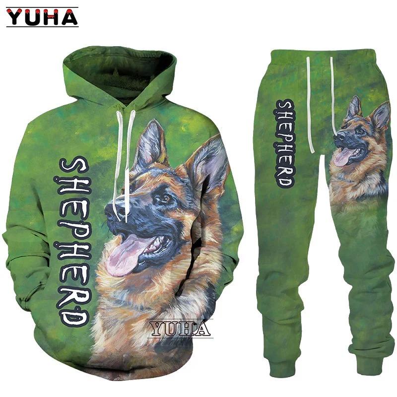 Dog 3D Printed Unisex Hoodies Cute Hoodie German Shepherd Hoodie Tops Casual Sweatshirt Pop Mens Womens Two Suit