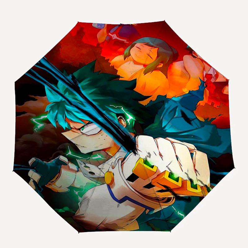 1pc Outdoor Umbrella with My Hero Academia Print - Automatic Opening/Closing, Portable 3-Fold Design, 8-Bone Iron Frame - Perfect Gift for Fans,