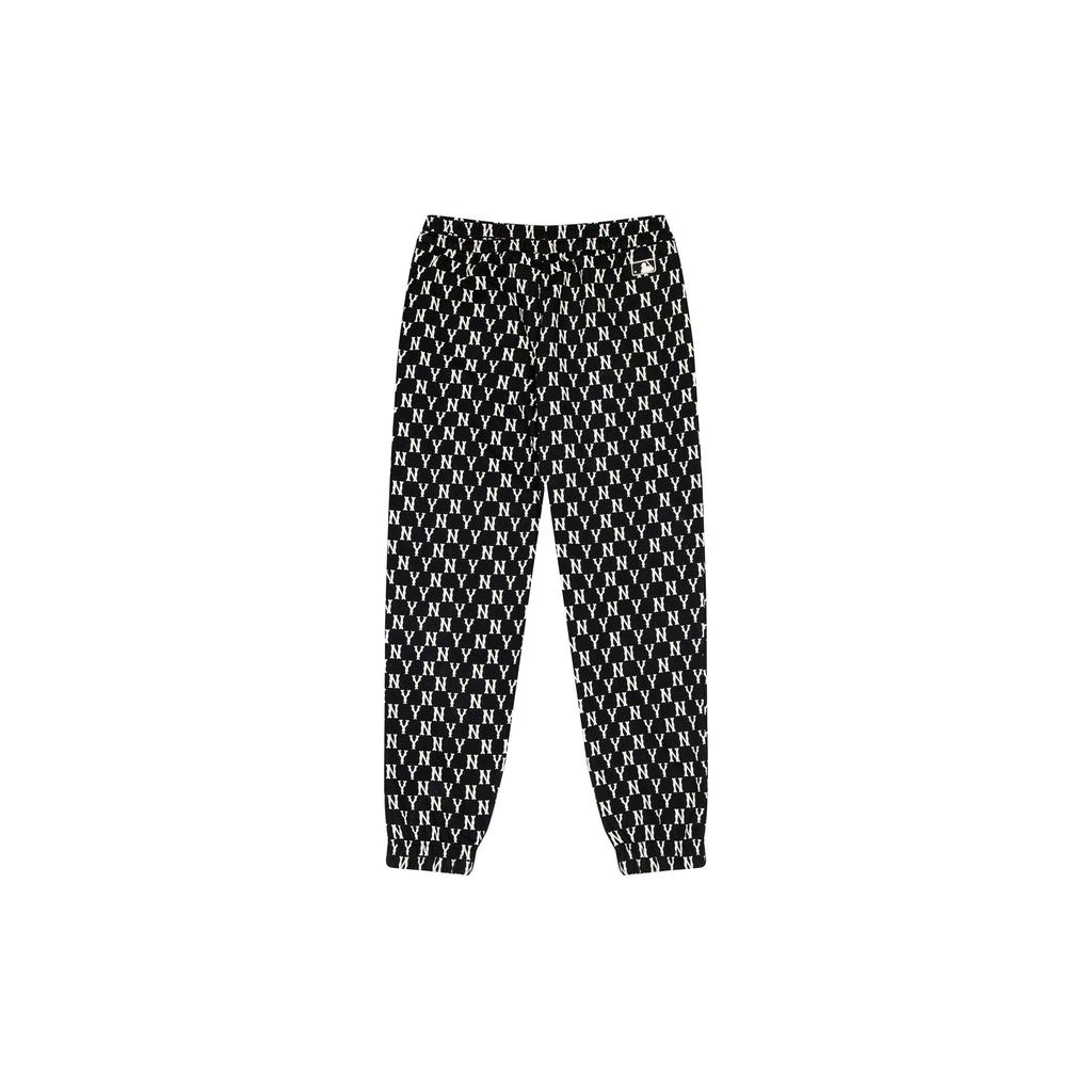 MLB New York Yankees FW22 Logo All Over Print Elastic Waistband Jogger Pants Unisex Jogger Pants Black 3APTM0424-50BKS