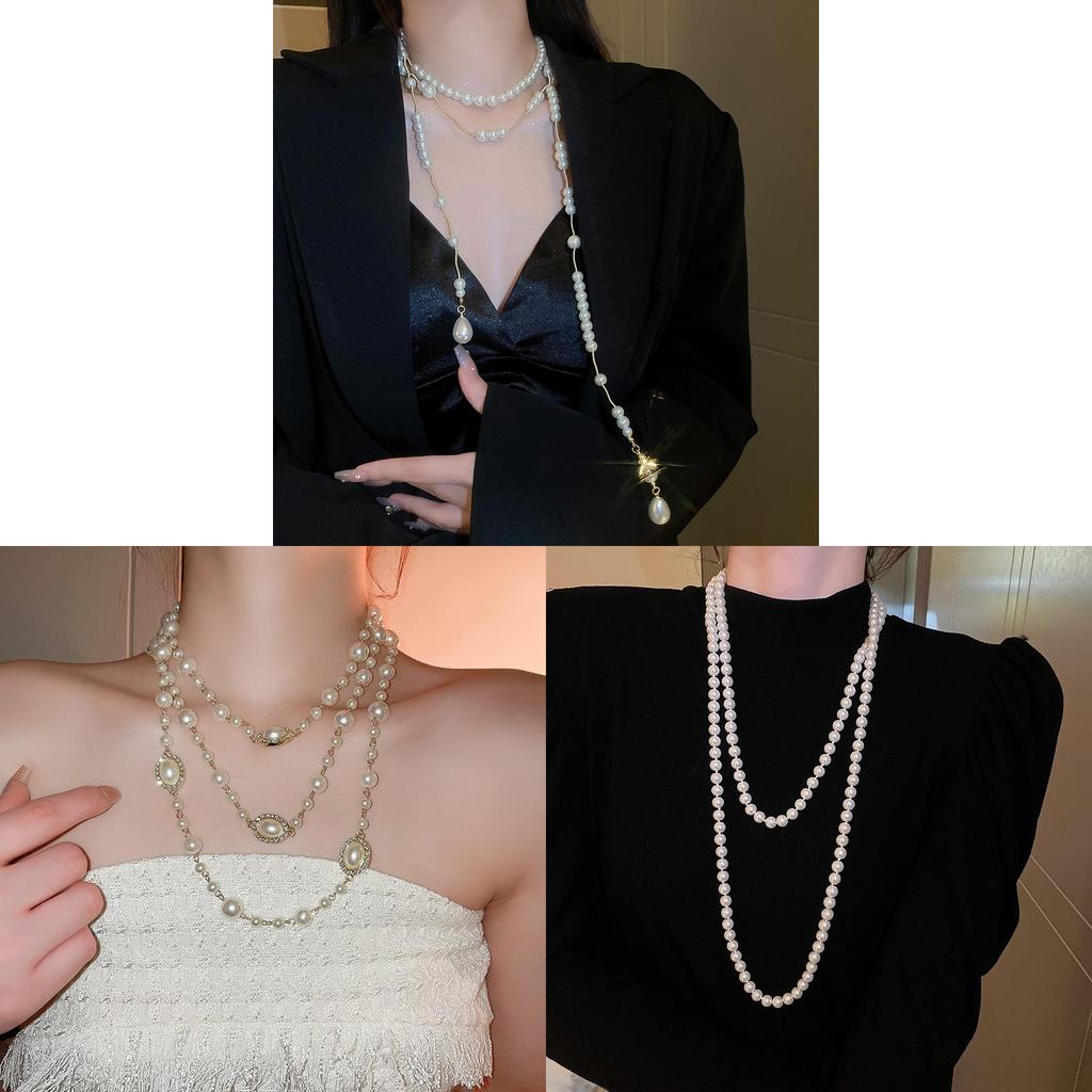 Elegant Geometric Pearl Necklace For Women With Electroplated Finish Summer Accessory