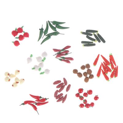 10 Stück/Set 1:12 Puppenhaus-Obst-Gemüse-Karotten-Tomaten-Rettich-Küchendekor-Spielzeug