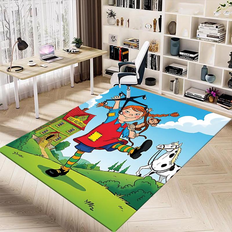 1 st Pippi Långstrump Villa Villekulla Extra Stor Halkfri Golvmatta, Kontor, Familj, Sovrum, Studio Stor Yta Matta Inomhusmattor