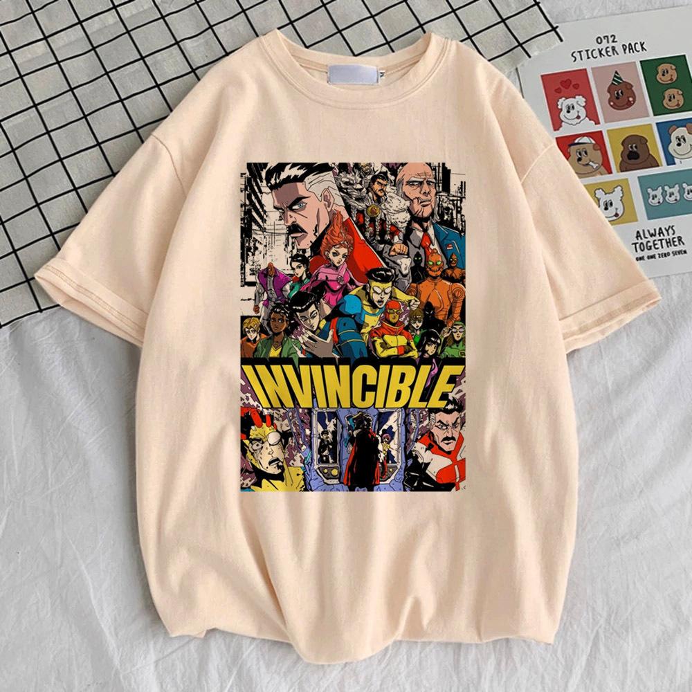 

Invincible tshirt teen Vintage 80s anime Trendy graphic Colorful top tees Trendy harajuku Y2k University 80s Women S