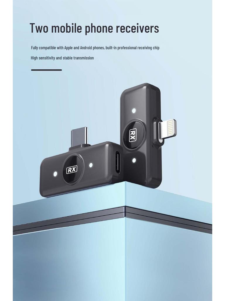 Wireless Lavalier Microphone with Digital Display & Noise Reduction for Mobile Phones & Outdoor Live Streaming