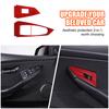 Red Carbon Fiber Window Lift Switch Button Sticker for BMW 6 Series 2004-10