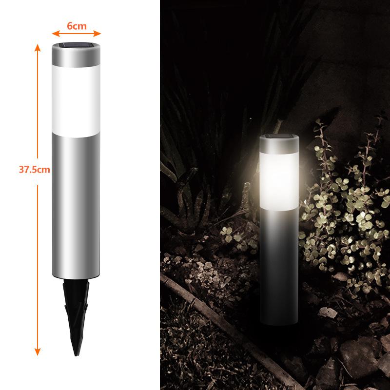 Solar Light White Solar Light Stainless Steel Waterproof LED Outdoor Garden Light Suitable for Courtyard Lawn and Trail