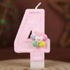 Five-color Flower Number Birthday Candle Pink Cake Decoration Birthday Handmade Candle 0-9