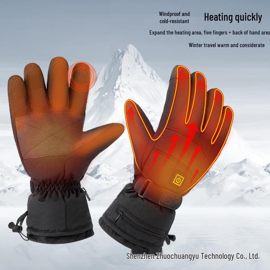 Touch-Screen Heated Winter Gloves for Cycling, Skiing, and Fishing