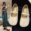 Novelty Split Toe Flat Shoes Woman Quality Leather Mary Janes Japanese Style Trotters Flats Ankle Spring Autumn Loafers Women
