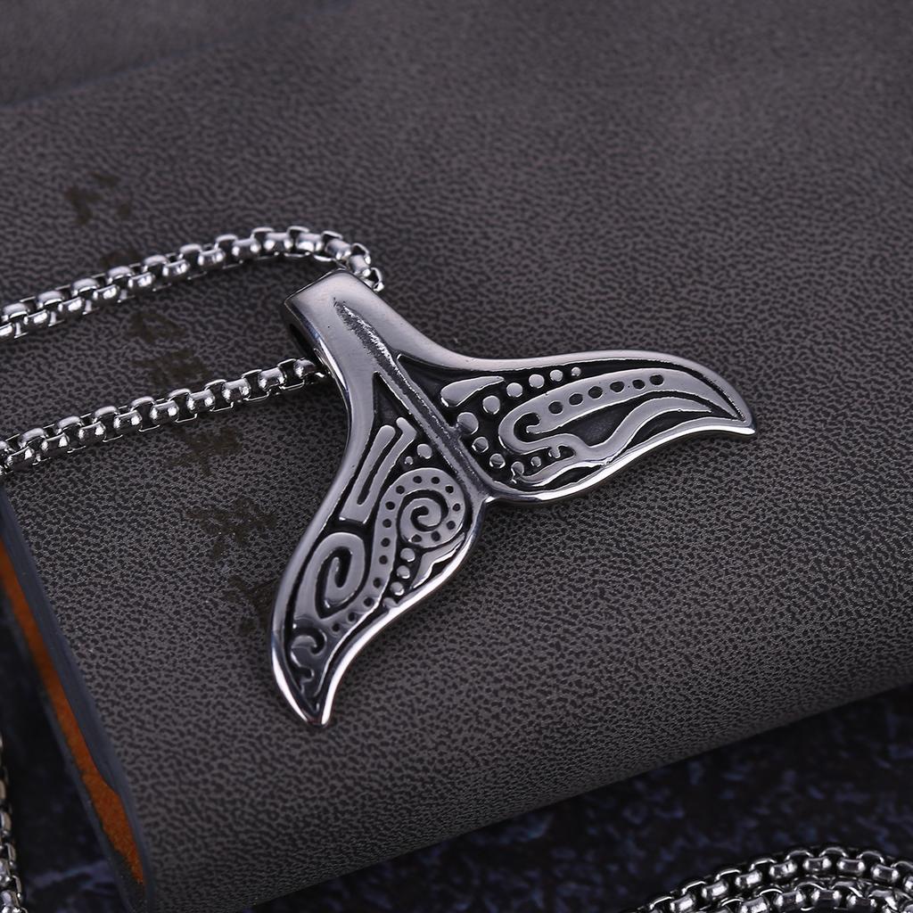 Nový Evropský a Americký Trendy Pánský Univerzální Náhrdelník Personalizovaný Klasický Pánský a Dámský Přívěsek ve Tvaru Rybího Ocasu