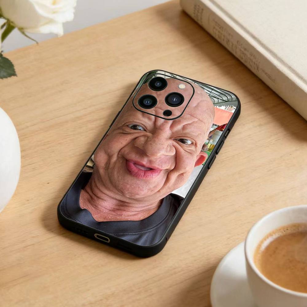 Humorous Ugly Man Funny Phone Case For iPhone 16,15,14,13,12,17,Pro Max,Plus Silicone Black Case