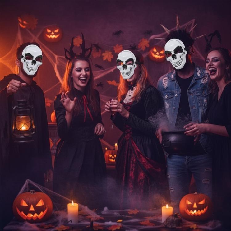Retro Inspired Skull Warriored Mask For Halloween Costumes Cosplay And Horror Movie Props Breathable Comfortable Fit