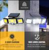 Triple-Head Rotatable Solar Outdoor Wall Lamp for Streets and Courtyards