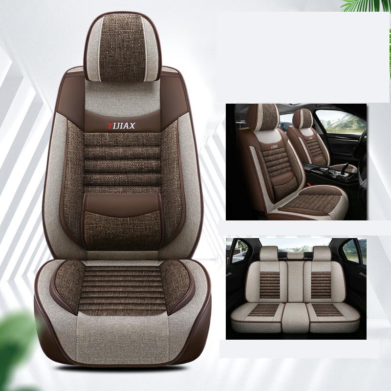 Uniwersalna Poduszka na Fotel Samochodowy Len Pełne Pokrowce na Siedzenia Na Wszystkie Pory Roku Komfort Trwałe Mata na Fotel Samochodowy