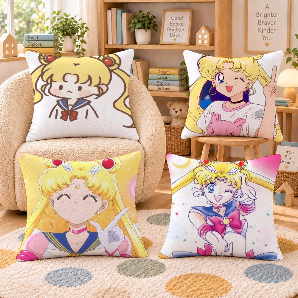 Anime Sailor Moon Magical Cushion Cover Personalized Soft Plush Pillow Living Room Home Sofa Bedroom Office Car Cushion