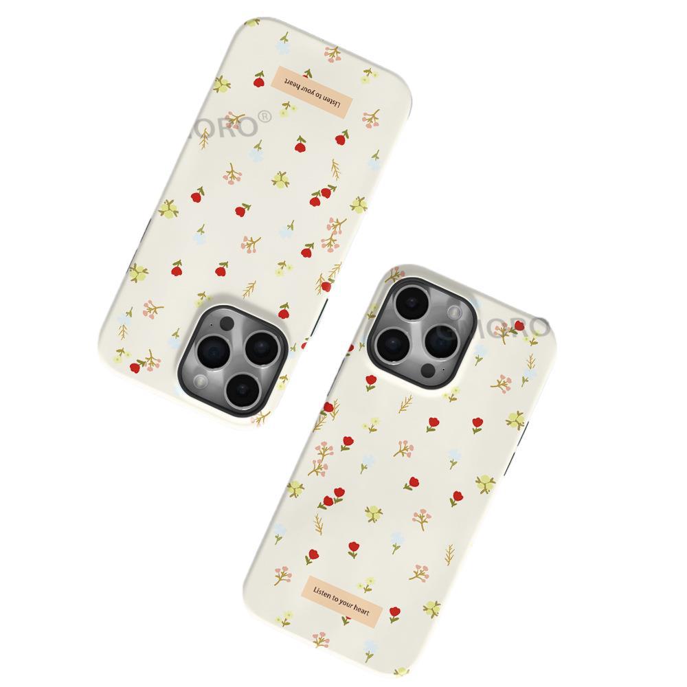 Ins Full Screen Small Flower Apple 16promax Mobile Phone Case iPhone15 New Simple 17air Magnetic Case