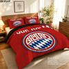 Individueller Name, FC Bayern München Muster Bettwäsche Heimdekoration Geburtstagsgeschenk ( 1 Bettbezug + 2 Kissenbezüge, ohne Füllung),Fanartikel.