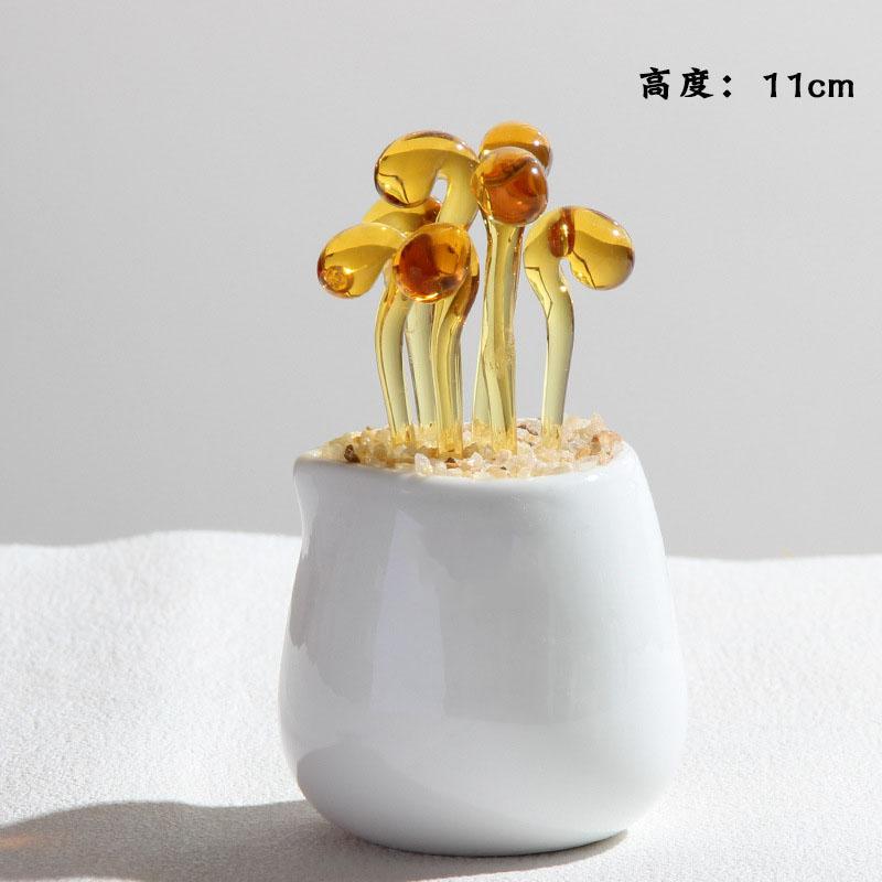Handmade Glass Blown Cactus Cute Crystal Art Cactus Statue Collection Desk Desktop Simulation Plant Decoration