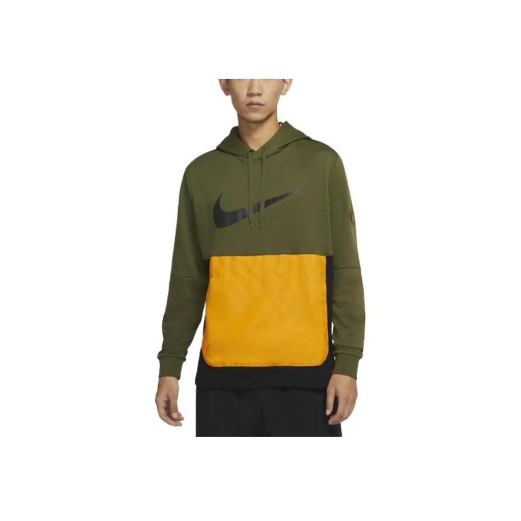 Nike Color Block Casual Logo Hoodie Men Tops Green DM8132-326