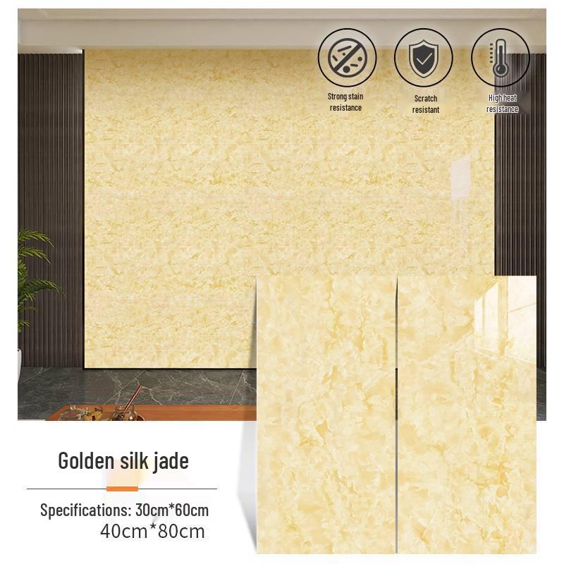 Waterproof Gold-Plated Imitation Tile Wall Sticker for Bathroom and Kitchen Renovation