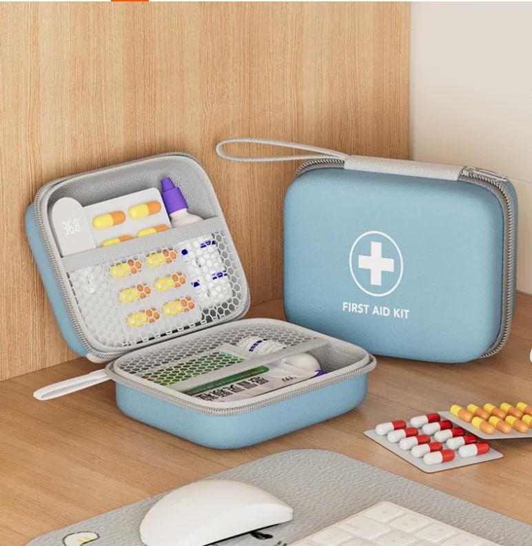 New EVA Hard Shell Medical Supplies Storage Bag, Travel Essential First Aid Kit, Home Care Supplies Storage Box
