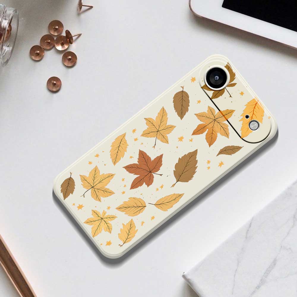 For iPhone 17 Air Case Maple Leaves Pattern Printing Straight Edge TPU Phone Back Cover