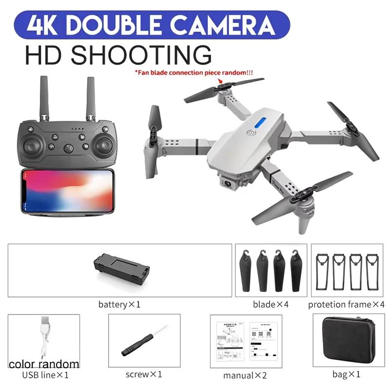 2025 E88 Dron RC Profesional Gran Angular Cámara HD 4K Modo Helicóptero Plegable Aeronave Cuadricóptero Dron Regalo para Niños Juguetes