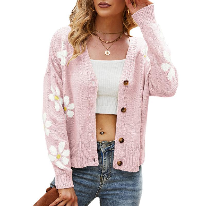 GMXIA Spring and Winter Women's Knitted Coat Loose Preppy Sweater Cardigan
