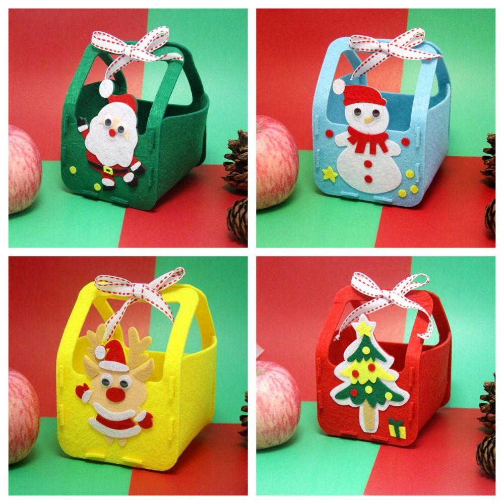 Non-woven Fabric DIY Xmas Candy Bag House Decoracion Snowman DIY Christmas Bag Toy Father Christmas Santa Claus