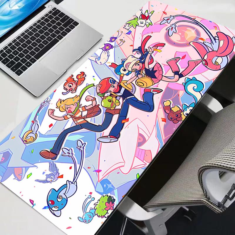 Large Mouse Pad durable Carpet Laptop Pc Pokemon Pikachu Gamer Keyboard Mat XXL Mousepad Edge White Tassel Rubber Table Mat